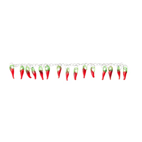 12 Pack: Glass Hot Chili Pepper Beads, 19mm by Bead Landing™